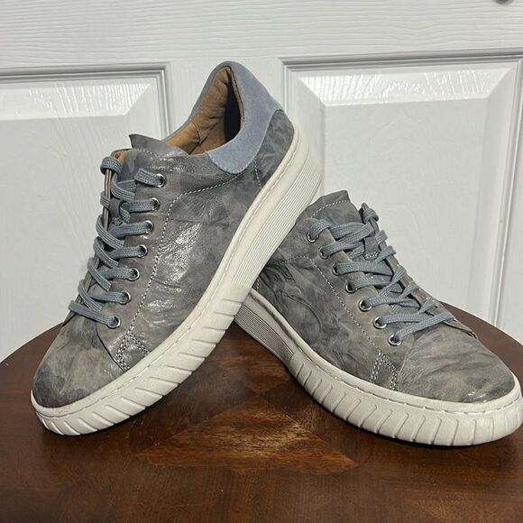 🔥 Sofft Parkyn Womens Sz 10M Shoe Gray Leather Lace Up Casual Sneaker - PERFECT - Picture 1 of 10